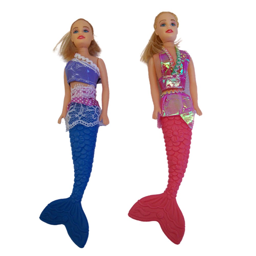 2x Mermaid doll in bag - Blue